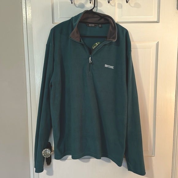 Men's Regatta Great Outdoors Hunter Green Long Sleeve 1/4 Zip Fleece; size XXL - Picture 1 of 5